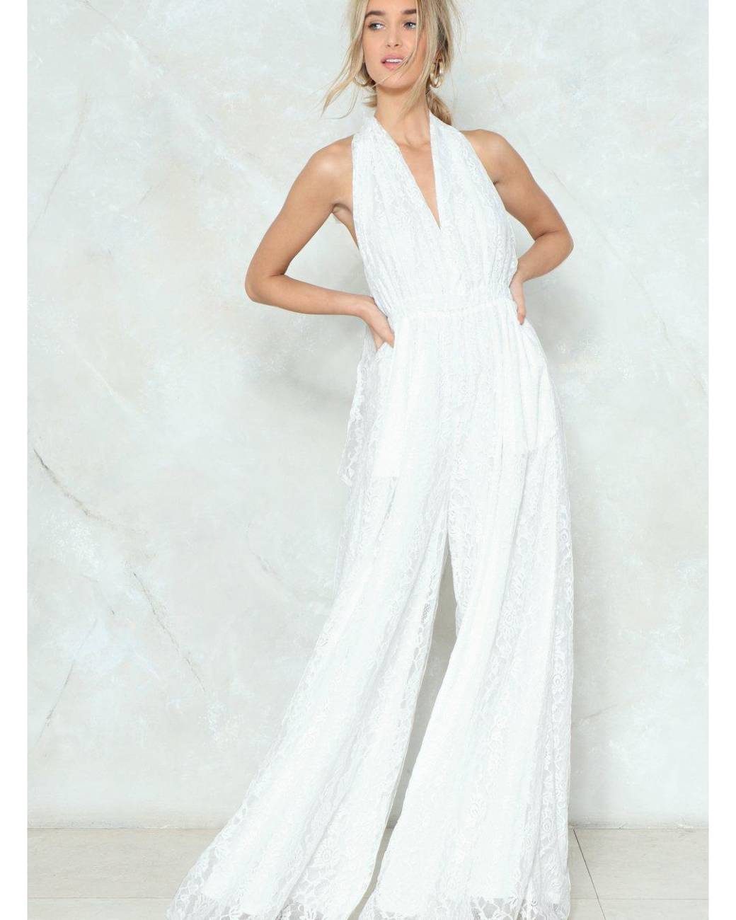 Throw Out Wedding Dresses Become a Coolest Bride by These White Jumpsuits